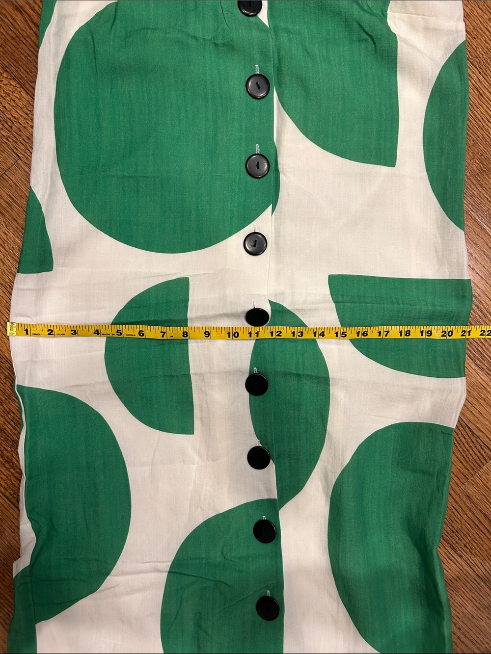 Mara Hoffman Maureen Green & White Geometric Button-Front Dress - M, NWT - Picture 15 of 16